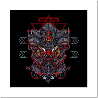 Samurai head - Sacred Geometry Posters and Art